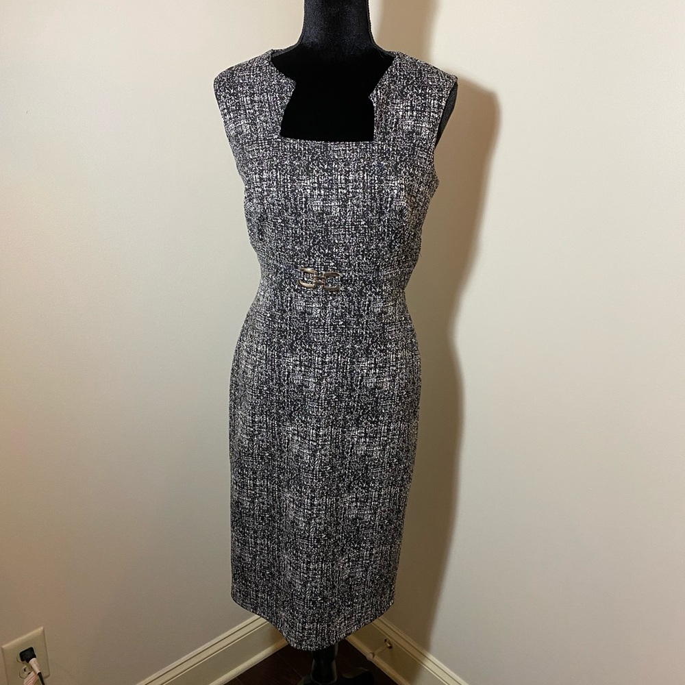 Stretchy printed sheath dress